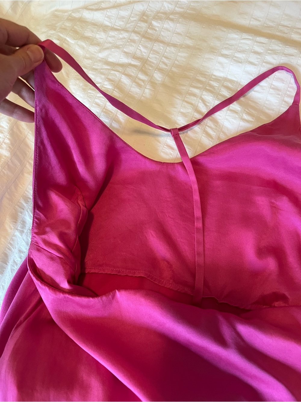 Lunya Washable Silk Slip Dress Nightgown in Magenta - Picture 6 of 14